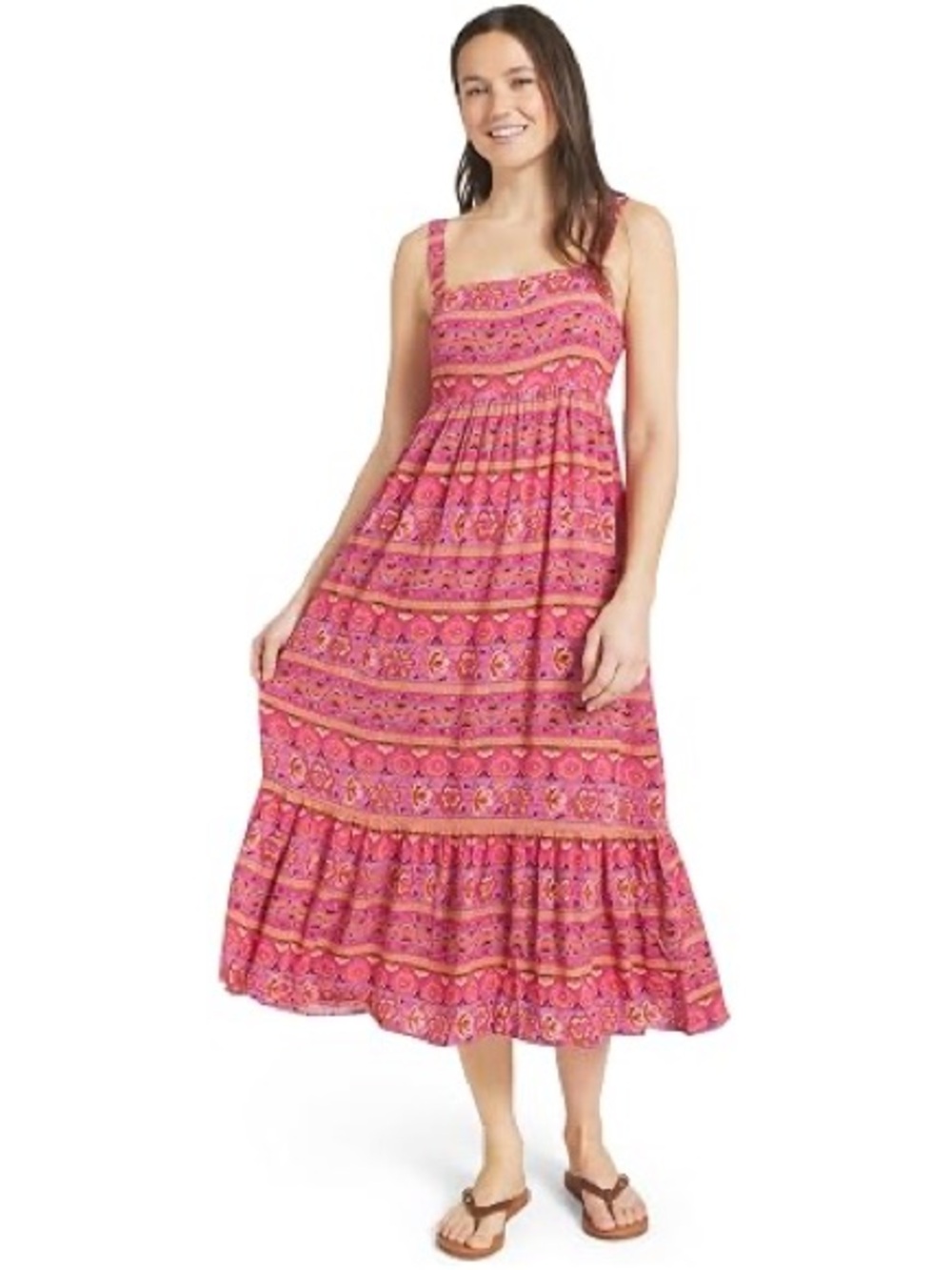 Billabong Boho Beachy Pink Night Bloom Patterned Midi Maxi Dress S - Picture 1 of 6